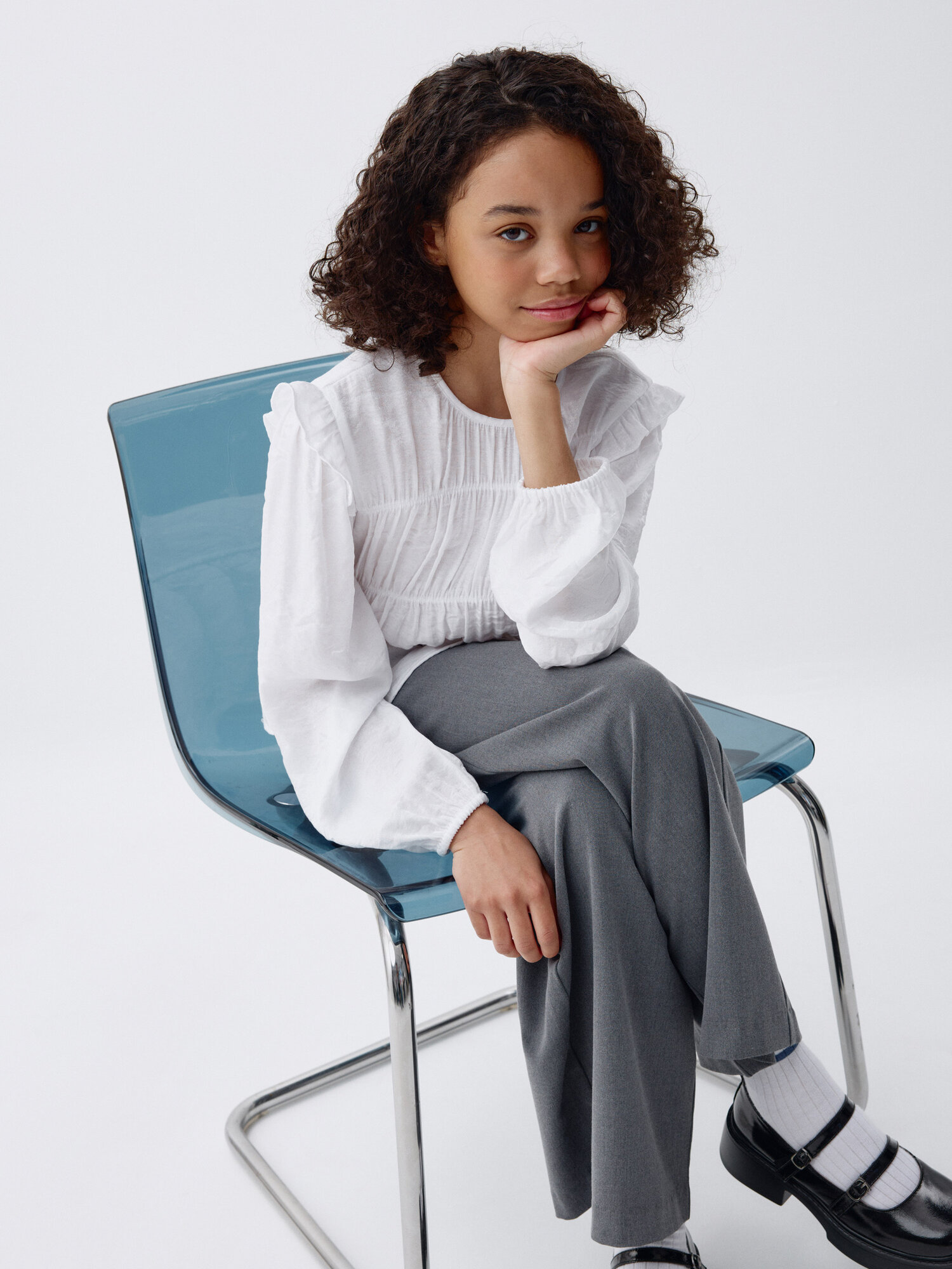 Школьная блуза Sela  размер 152  белый