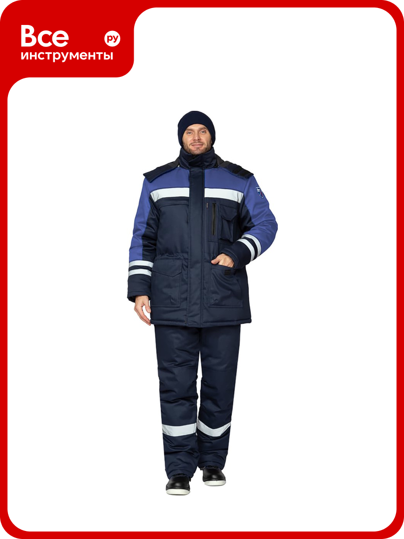 Куртка мужская утепленная Антистат т. синий/св. василек 52-54/170-176 Прабо 57939