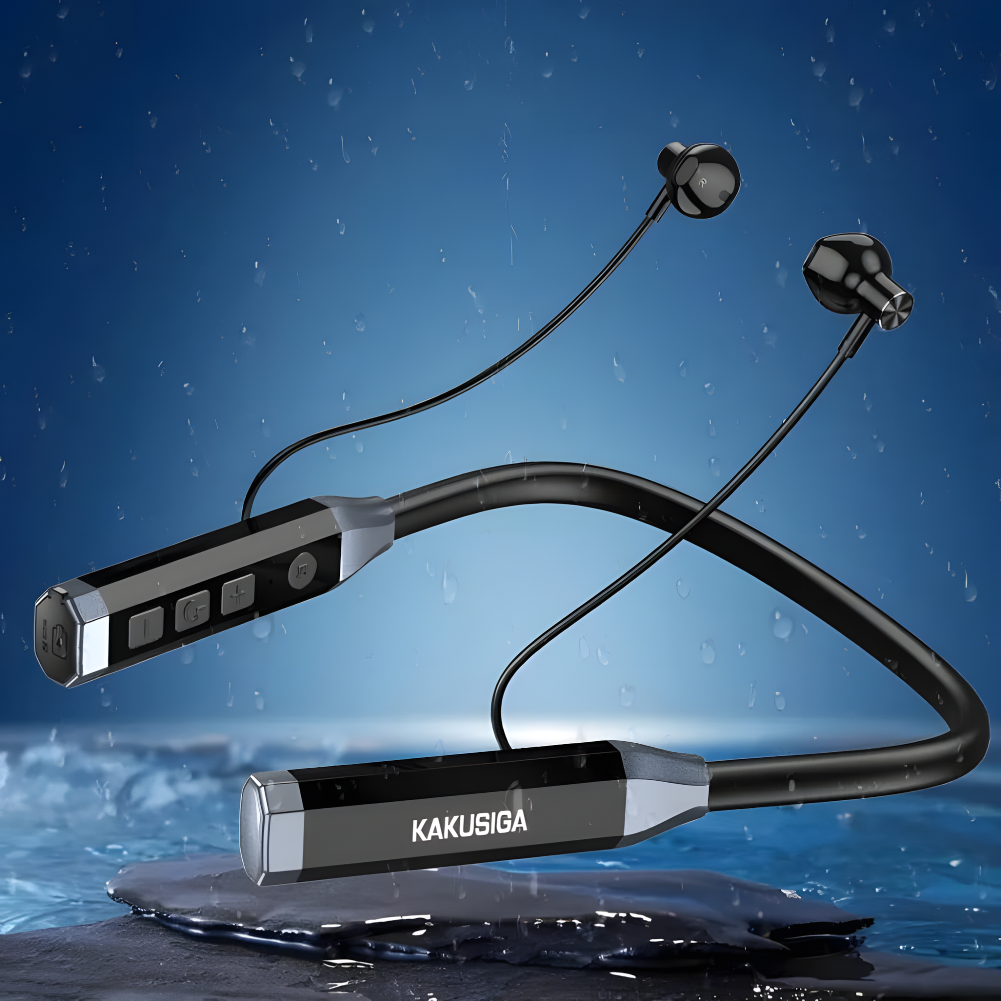 Bluetooth наушники Kakusiga KSC-1469 Black – шейный обод, BT 5.4, спортивные, водостойкие