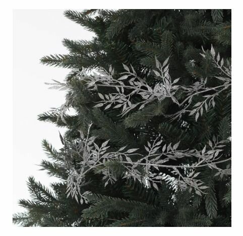 Новогоднее украшение Изделие декоративное Гирлянда 10x175 см цвет серебро