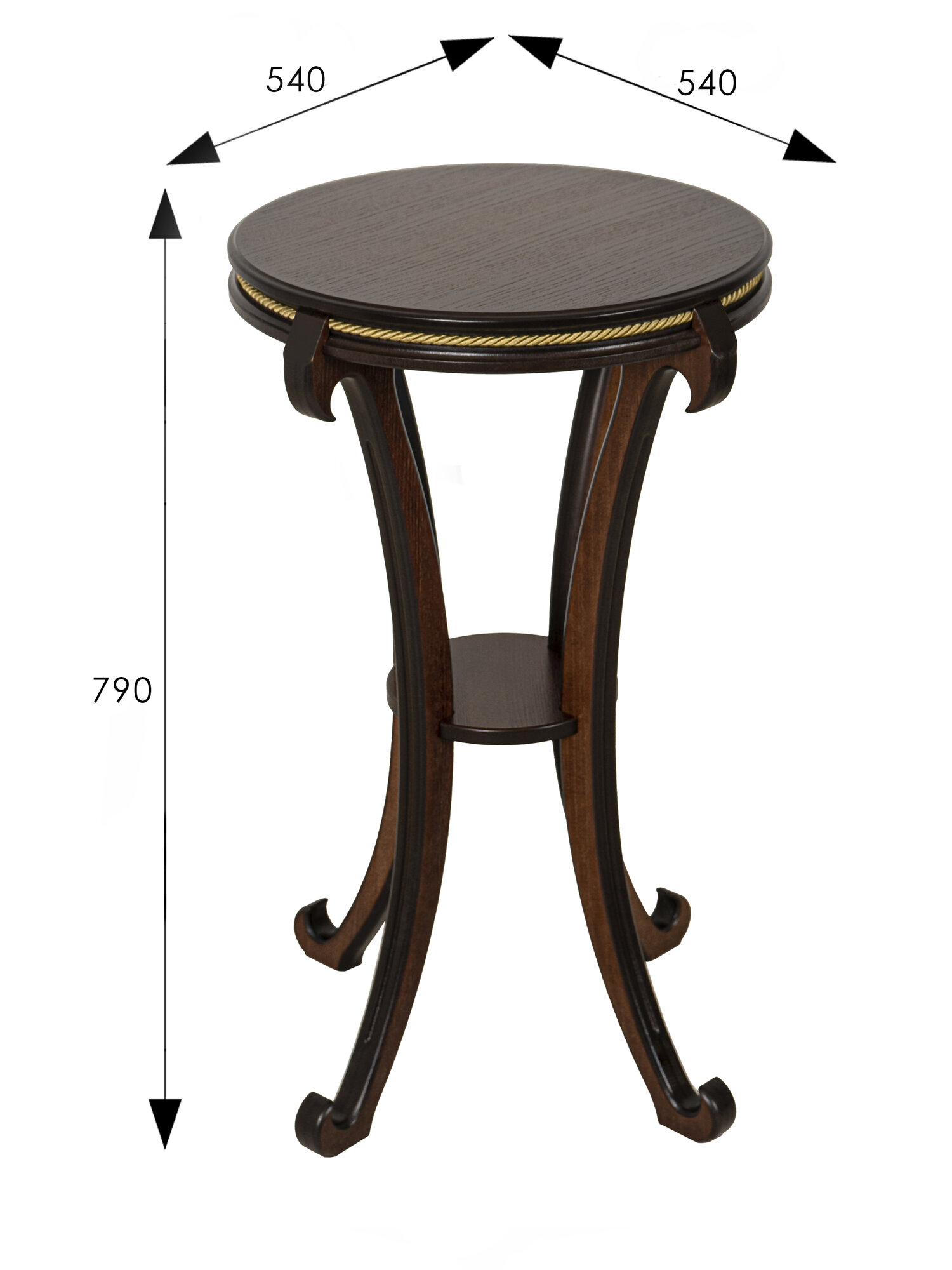 Подставка интерьерная IFERS Глория напольная, с полкой, цвет орех Л — фото 1