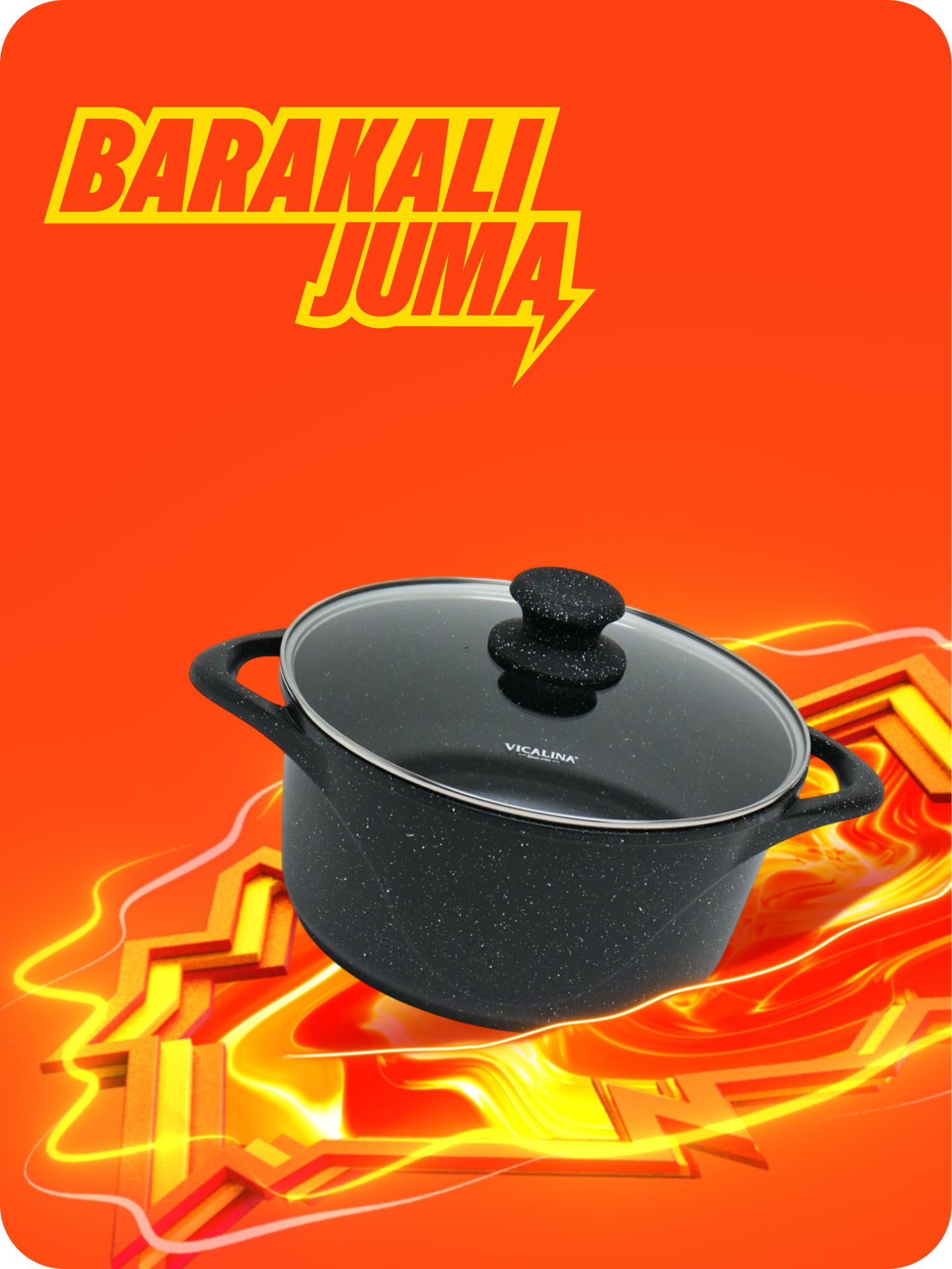 Казан антипригарный, с крышкой VICALINA, 24 см, 4,6 л, для всех типов плит