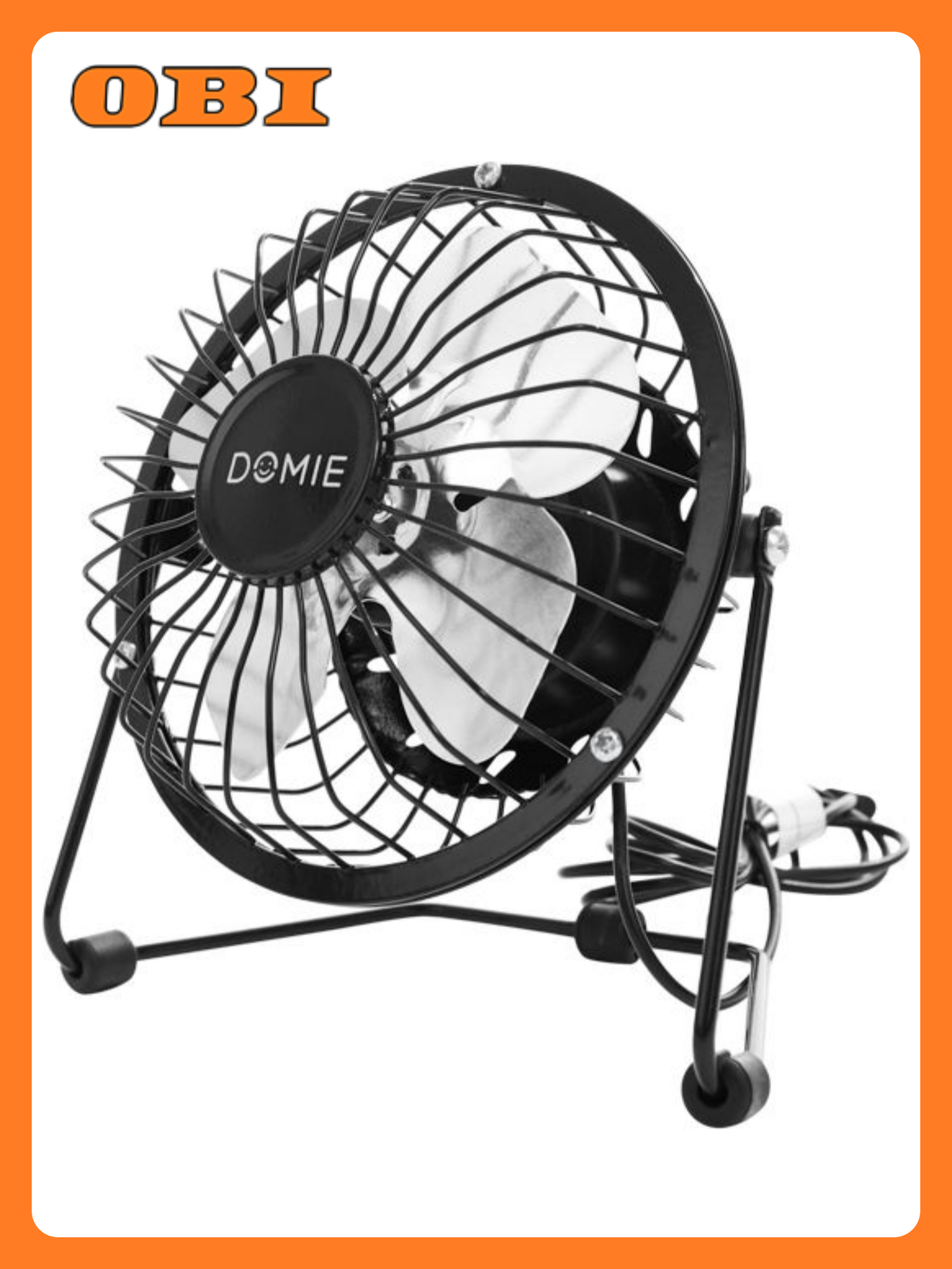 Вентилятор DOMIE DX-4 настольный USB регулировка наклона черный