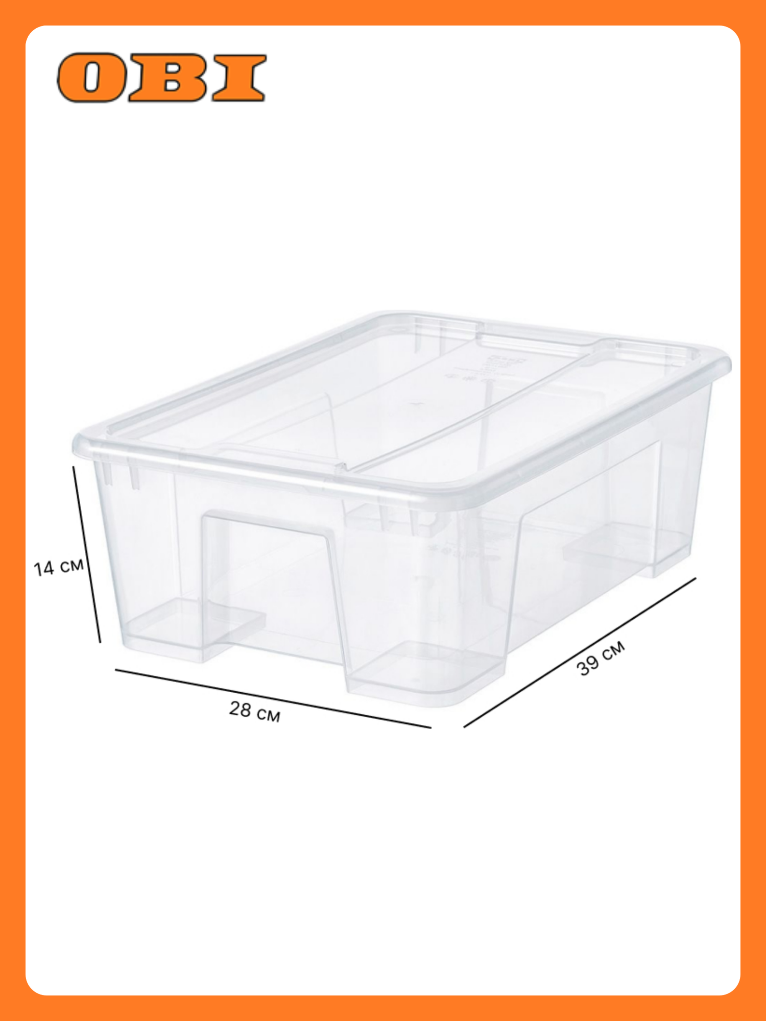 Контейнер икеа пластик прозрачный без крышки 11л 39x14x28см