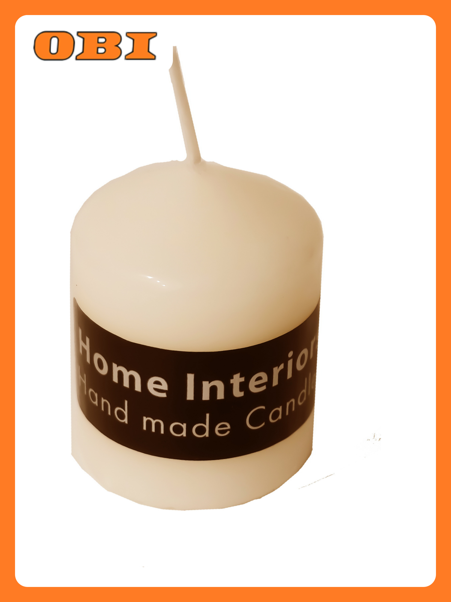 Свеча Home Interiors цилиндрическая 4x6 см бежевый цвет без аромата