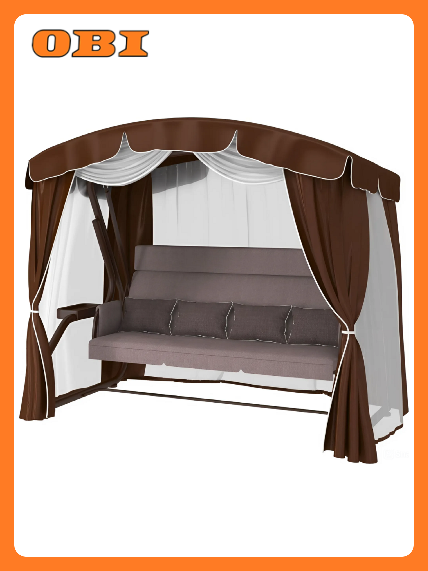 Качели ZALGER Фрегат 4-местные до 400кг металл регулируемая спинка тент москитная сетка