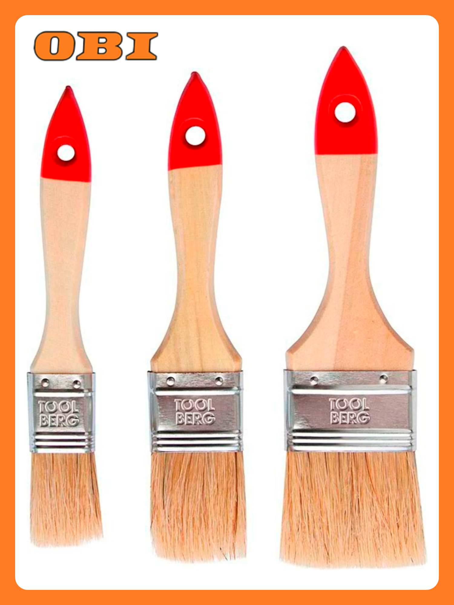 Набор кистей TOOLBERG натуральная щетина  дер  рукоятка  3 шт 