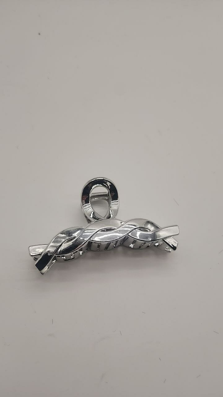 Крабик для волос серебренного цвета , заколка для девушек