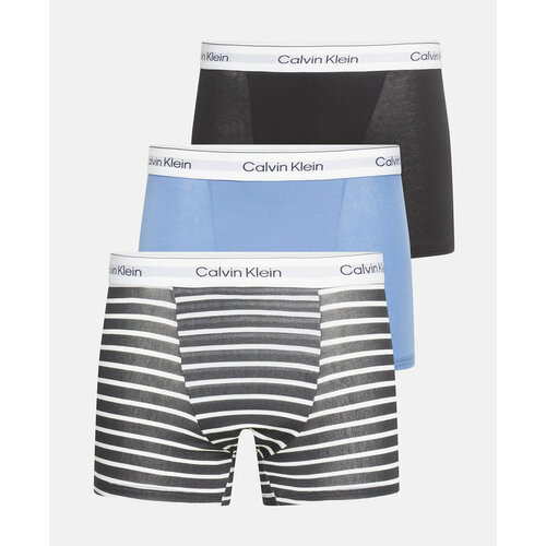 фото Трусы calvin klein icon relaxed dart trunk, комплект из 3 шт., размер m, черный, синий