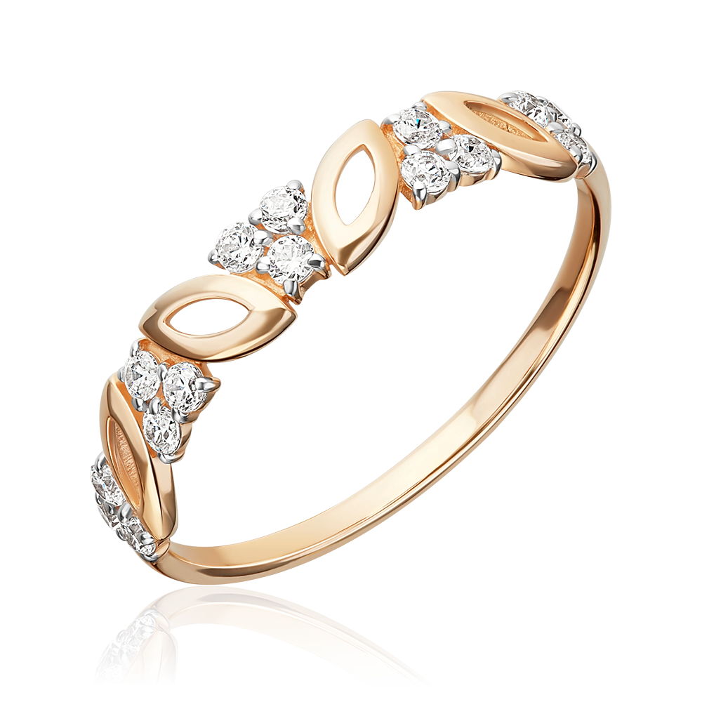 Кольцо PLATINA, золото, 585 проба, фианит