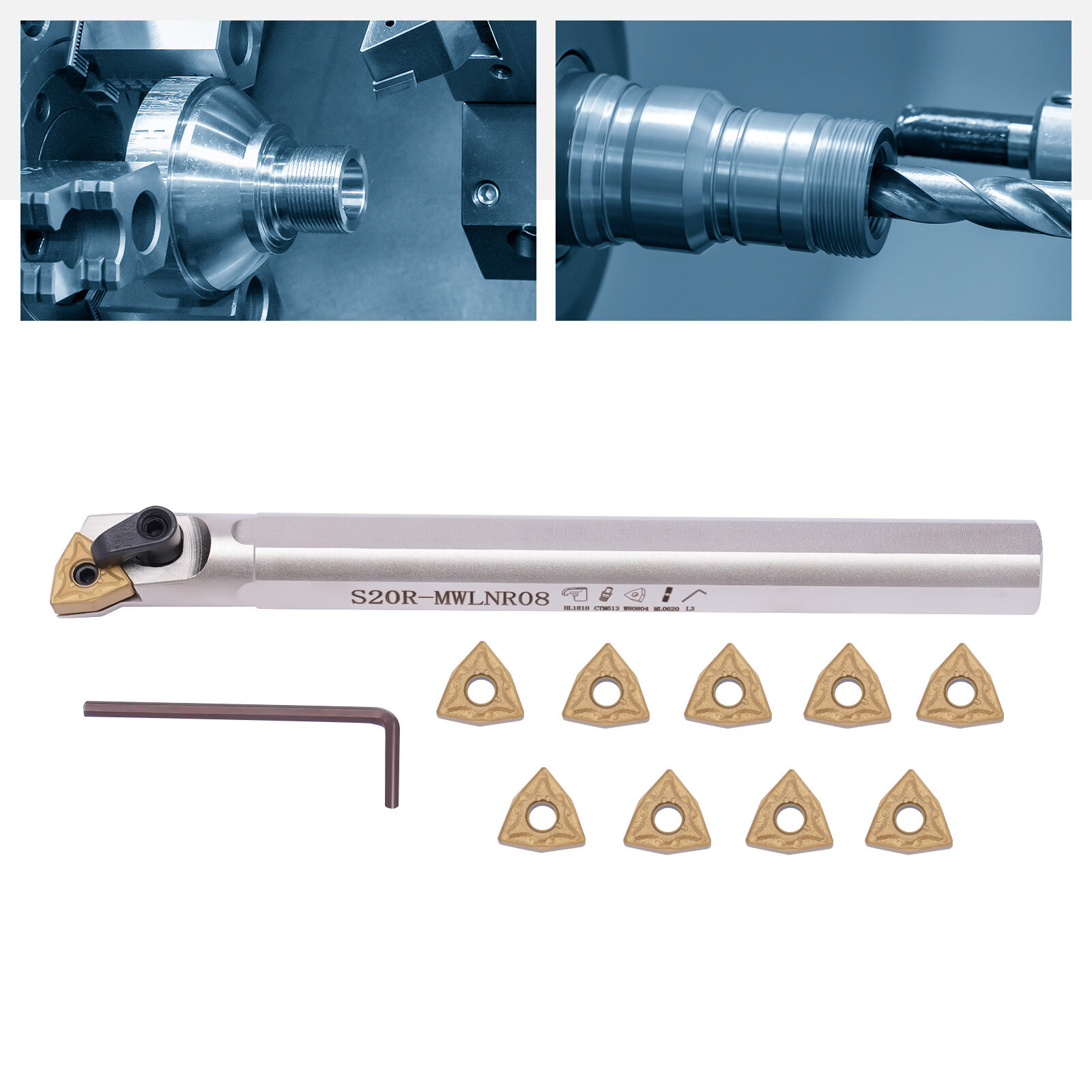 фото 3 / 4 "Внутри токарного станка расточный шток с поворотным твердосплавным лезвием