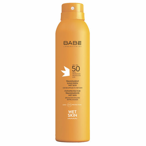 BABE Laboratorios Солнцезащитный спрей для тела с защитой от солнца SPF 50, флюид от загара влагостойкий, прозрачный, 200 мл аптека асна