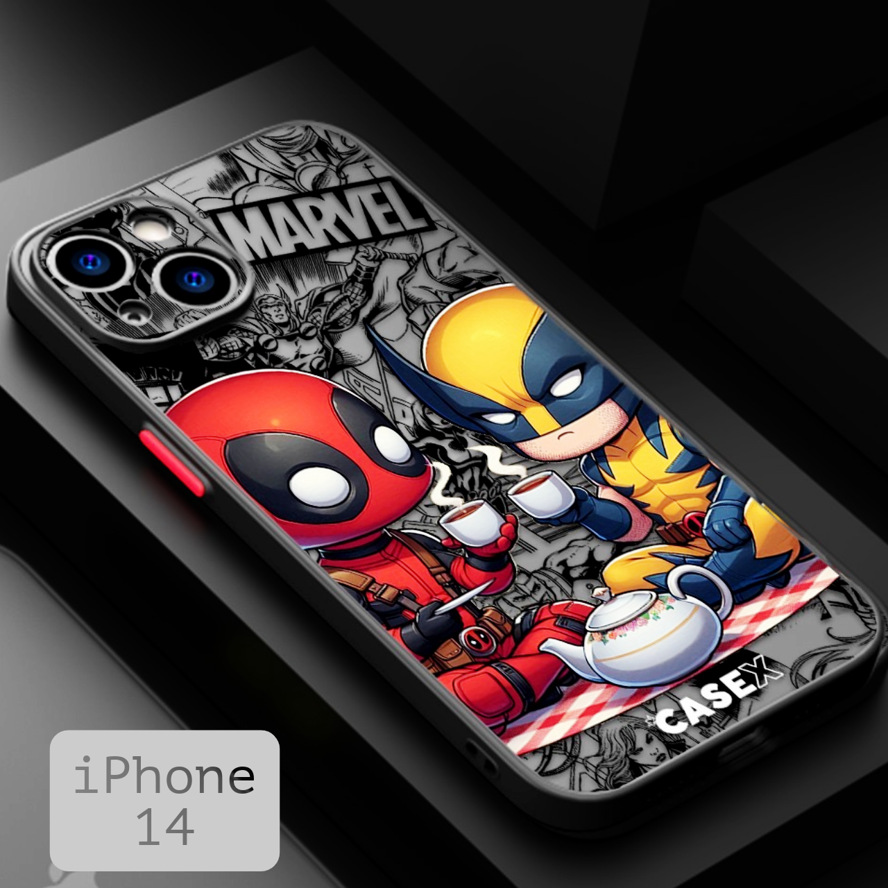 Чехол на айфон 14 Marvel Deadpool & Wolverine Relax- Чехол iPhone 14 Марвел Дэдпул и Росомаха