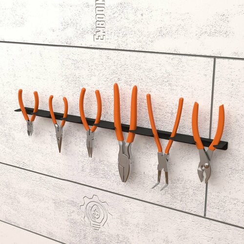 Держатель для хранения ручного инструмента с гладкими ручками настенный черный 923₽