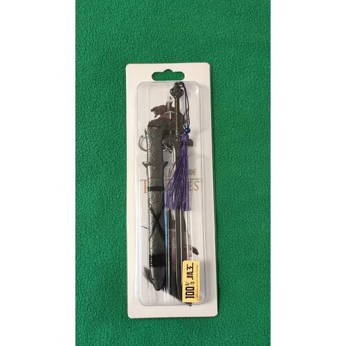 Брелок, матовая фактура, черный, серый