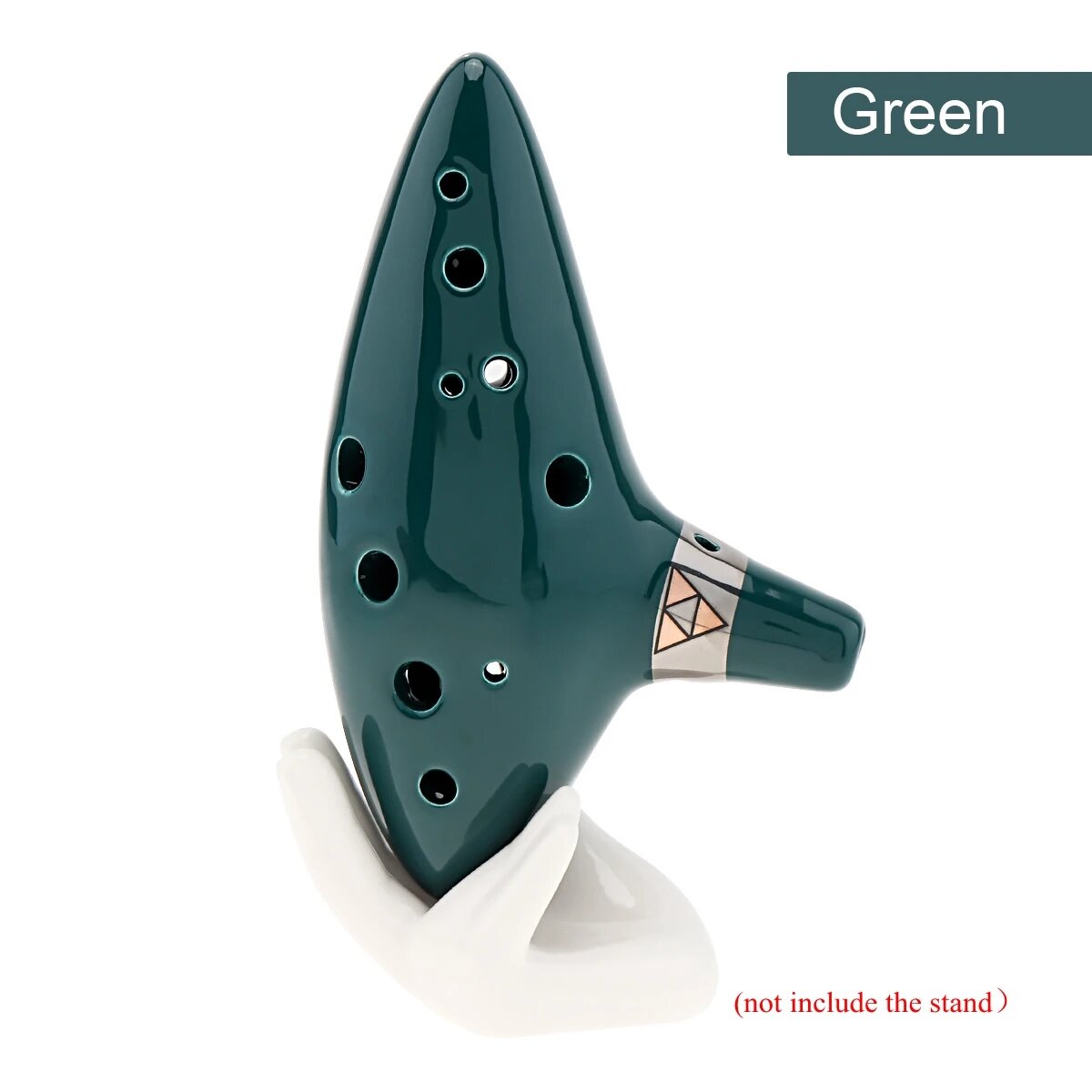 Керамическая оcarina NoEnName_Null 12-Hole Alto C Красный/Зеленый/Коричневый, Зелёный
