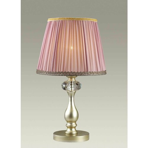 Лампа настольная ODEON LIGHT GAELLORI 3393/1T, 40 Вт, матовое золото, патина, хрусталь, ткань