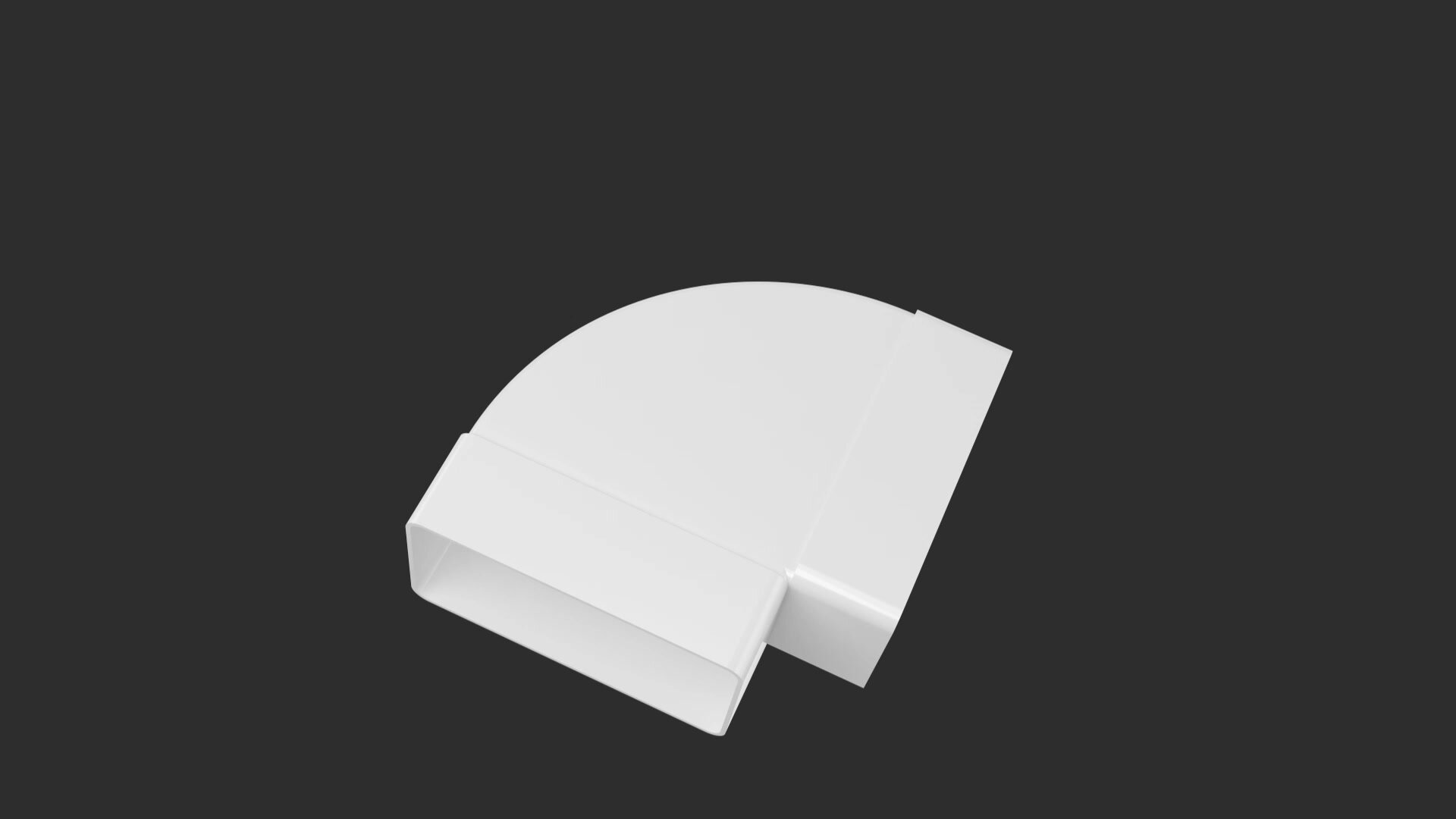 Колено плоское горизонтальное Era 511КГП, 90°, 55х110 мм, белый пластик — фото 1