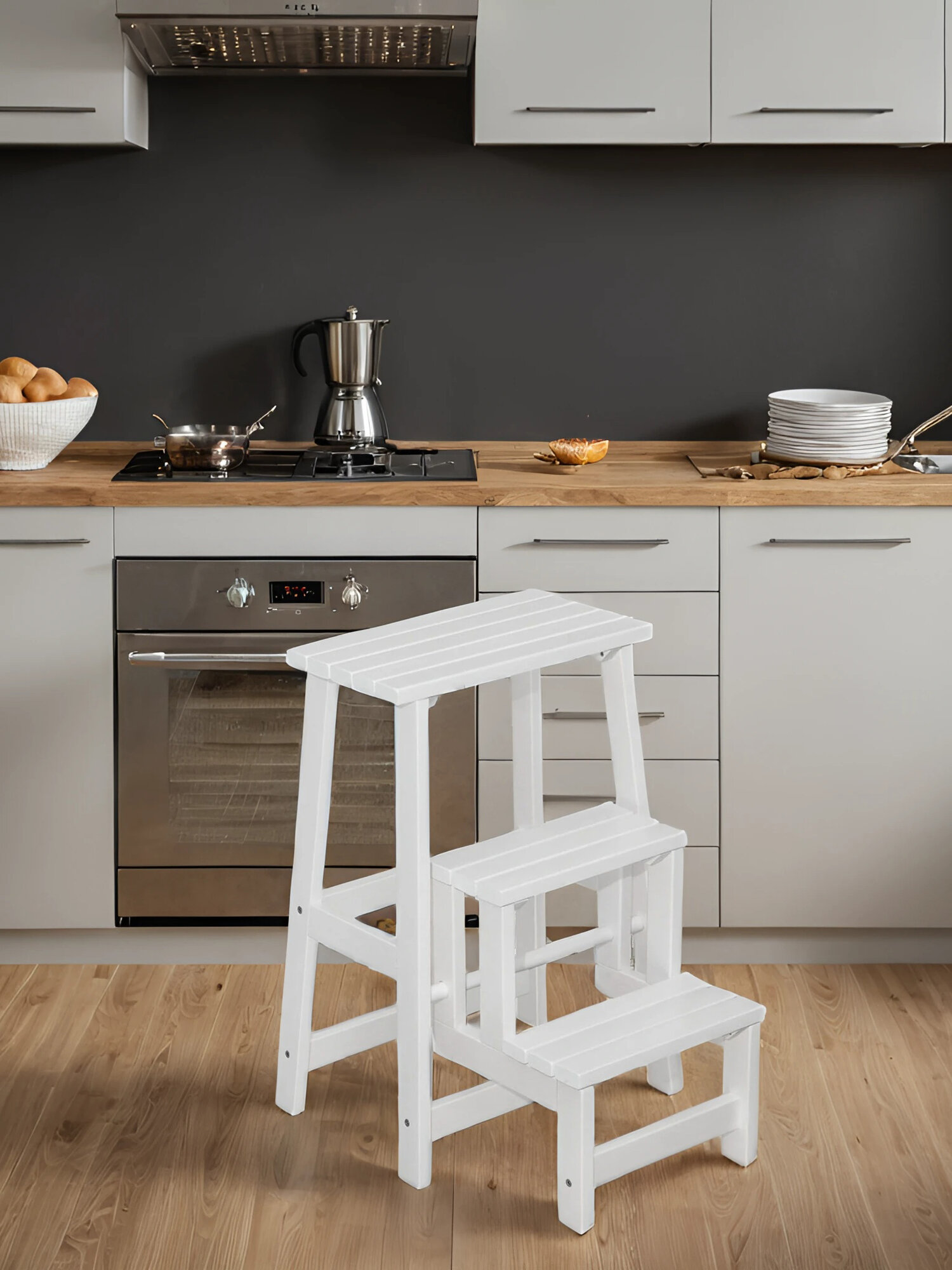 Табурет- стремянка снег — фото 1