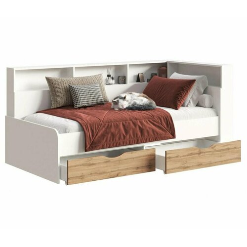 Тахта Лайфмебель Амер 190х80 белый / дуб вотан