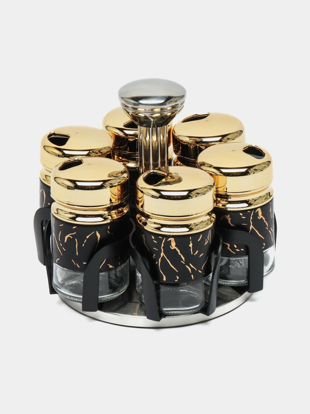 Набор для специй и приправ на вращающейся подставке 6в1 — фото 1