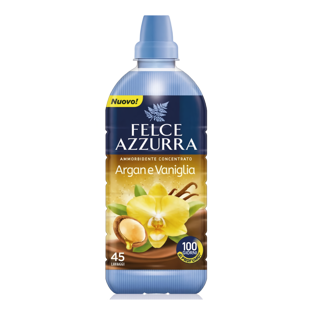 Кондиционер для белья Felce Azzurra Argan e Vanilla 900мл (эффект: ароматизация, легкая глажка, смягчение ткани) — фото 1