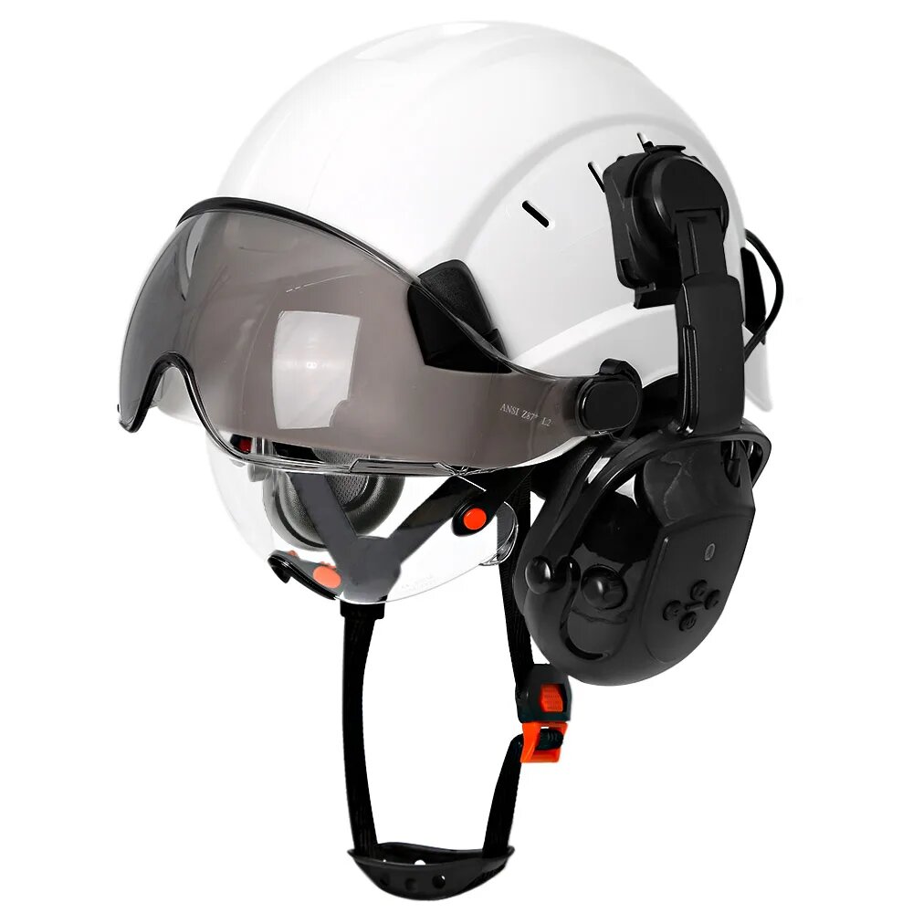 Aolamegs SF06/CR08 защитный шлем с наушниками Bluetooth 5.0, White with earmuffs