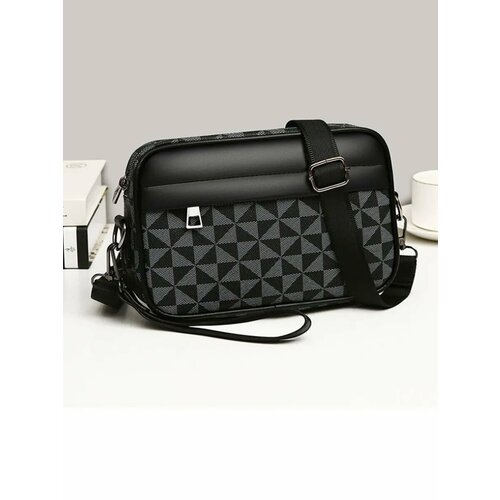 Сумка кросс-боди Domestic, фактура гладкая, серый