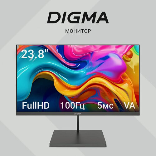 Изображение товара Монитор Digma 23.8" Progress 24A501F 1920x1080, с частотой 100 Гц, антибликовое покрытие, черный