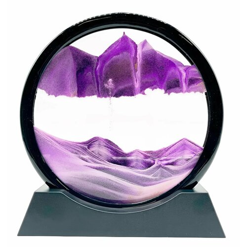 Картина песочная антистресс круглая движущийся песок цвет синий 17 см 1399₽