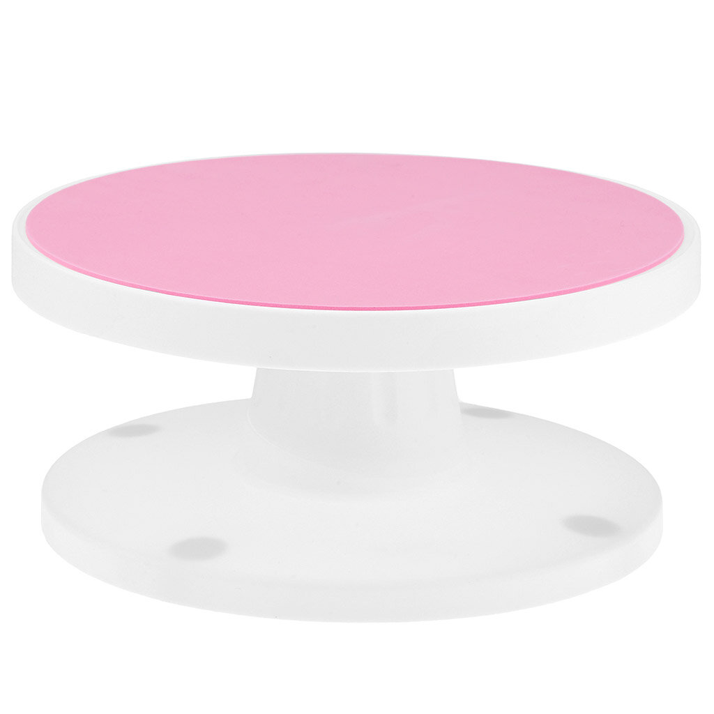 Подставка для торта КНР пластмассовая, D 24,5 см h 11,5 см, антискользящая ножка, поворотный стол с углом (ADU500060)
