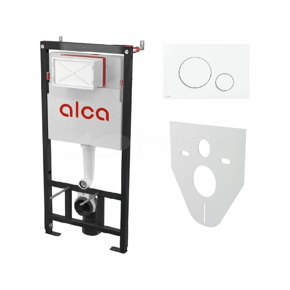 Инсталляция ALCA PLAST AM101/1120+М670 4 в 1 кнопка белая