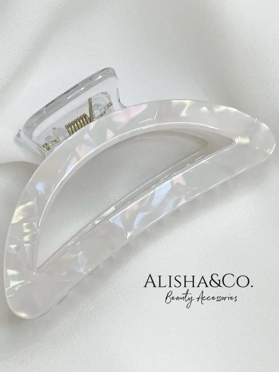 Крабик для волос большой Premium Pearl №1