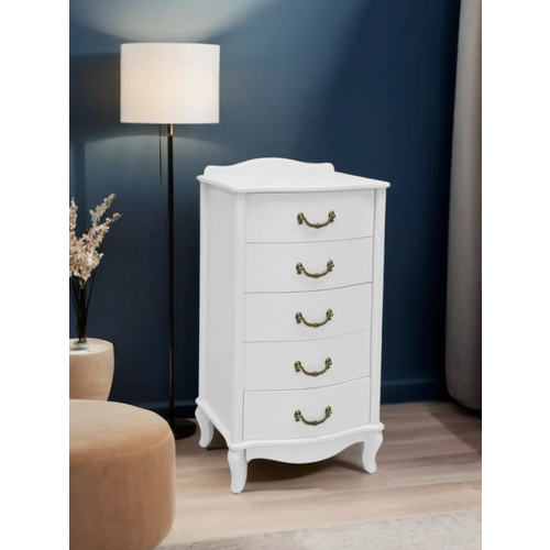 Комод узкий Джульетта PRIME ШхВ49х93см 5 ящ цвет молочный дуб 18810₽