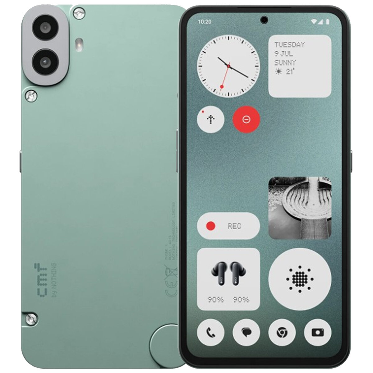 Смартфон CMF Phone 1, Глобальная версия , MTK Dimensity 7300 5G, Dual nano SIM, 8/256 ГБ , Зелёный
