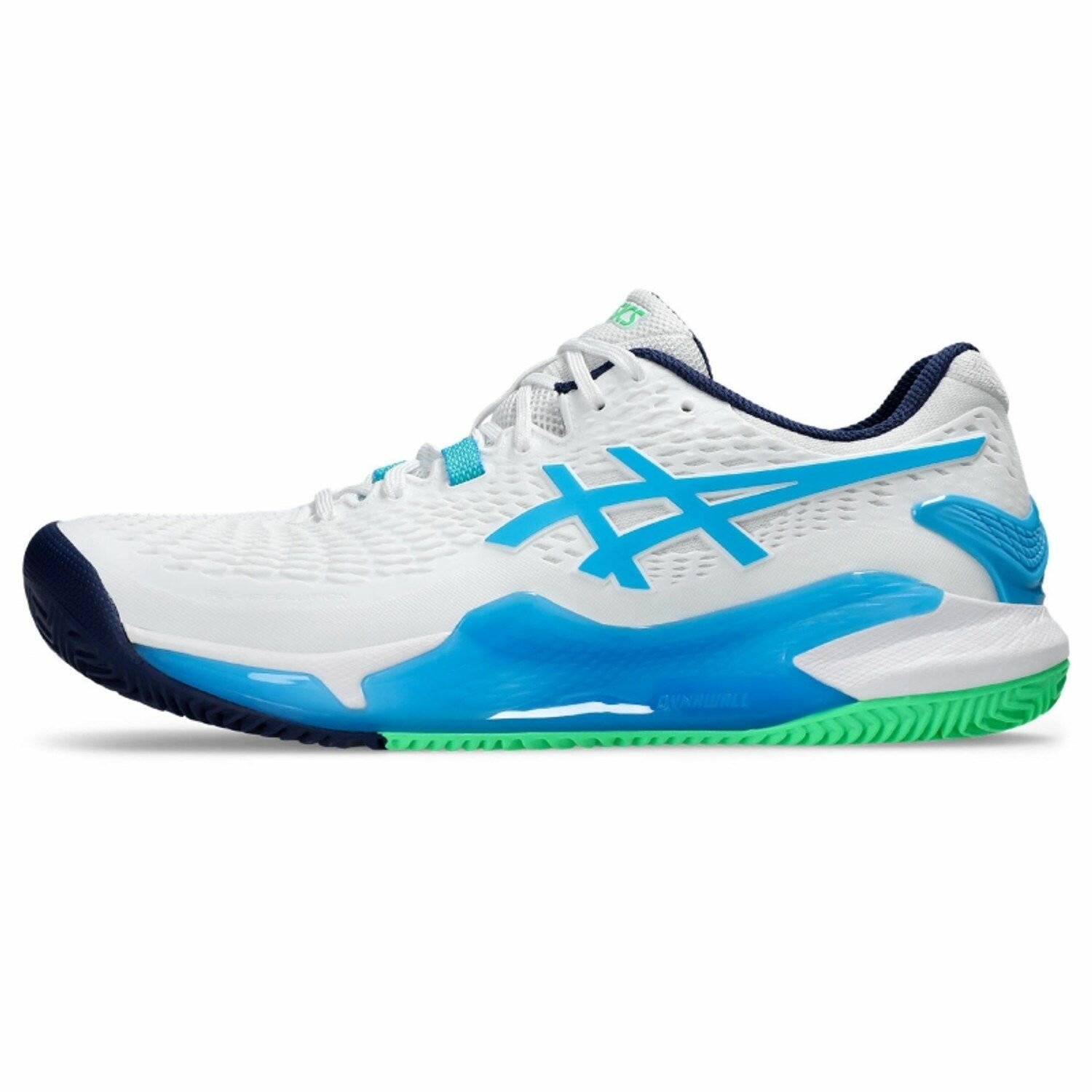 Кроссовки ASICS GEL-RESOLUTION 9 CLAY, размер 9, белый, голубой — фото 1