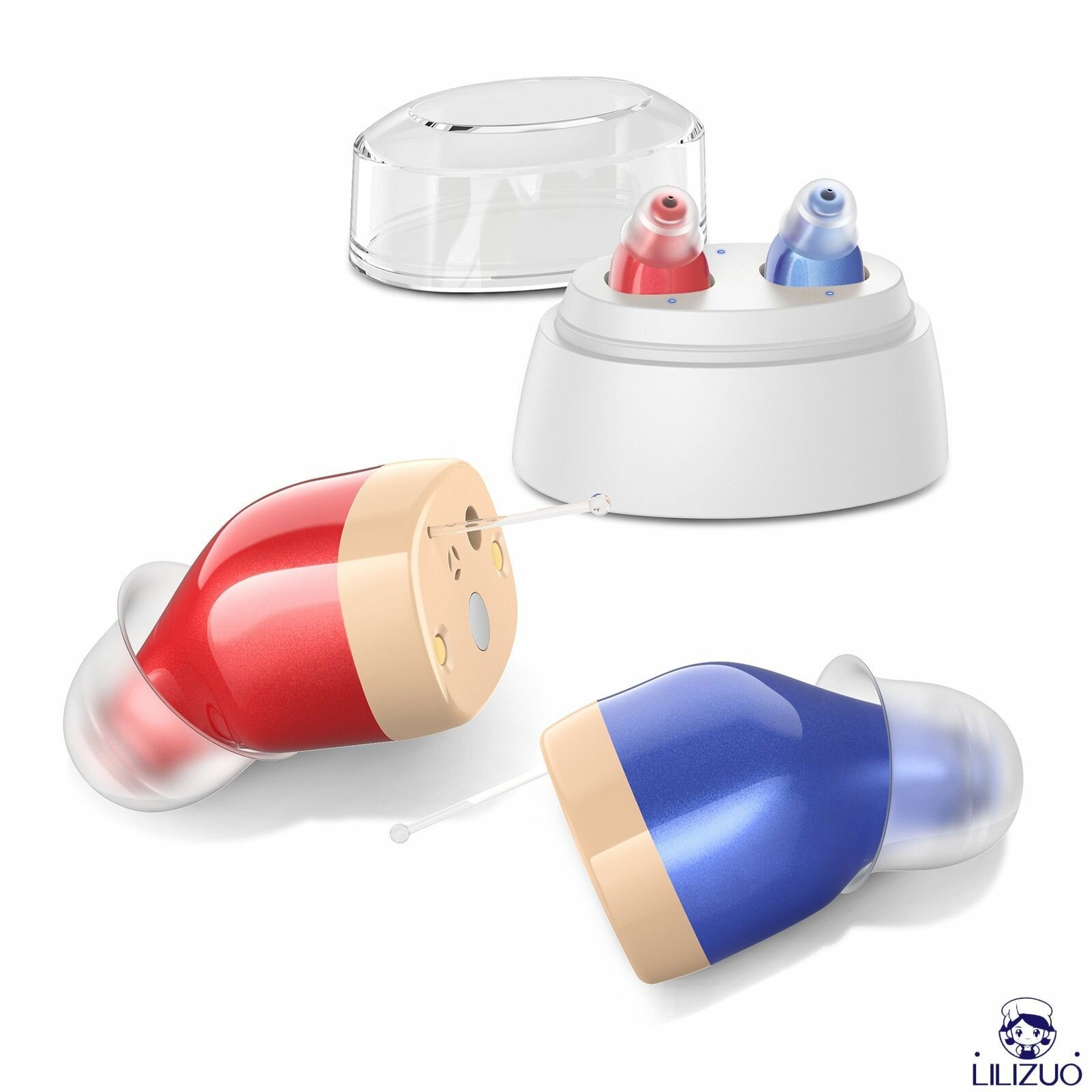 OTC старикам и взрослым слуховой аппарат с возможностью зарядки в комплекте с док-станцией, невидимый звуковой усилитель CHOSGO типа CIC, один комплект