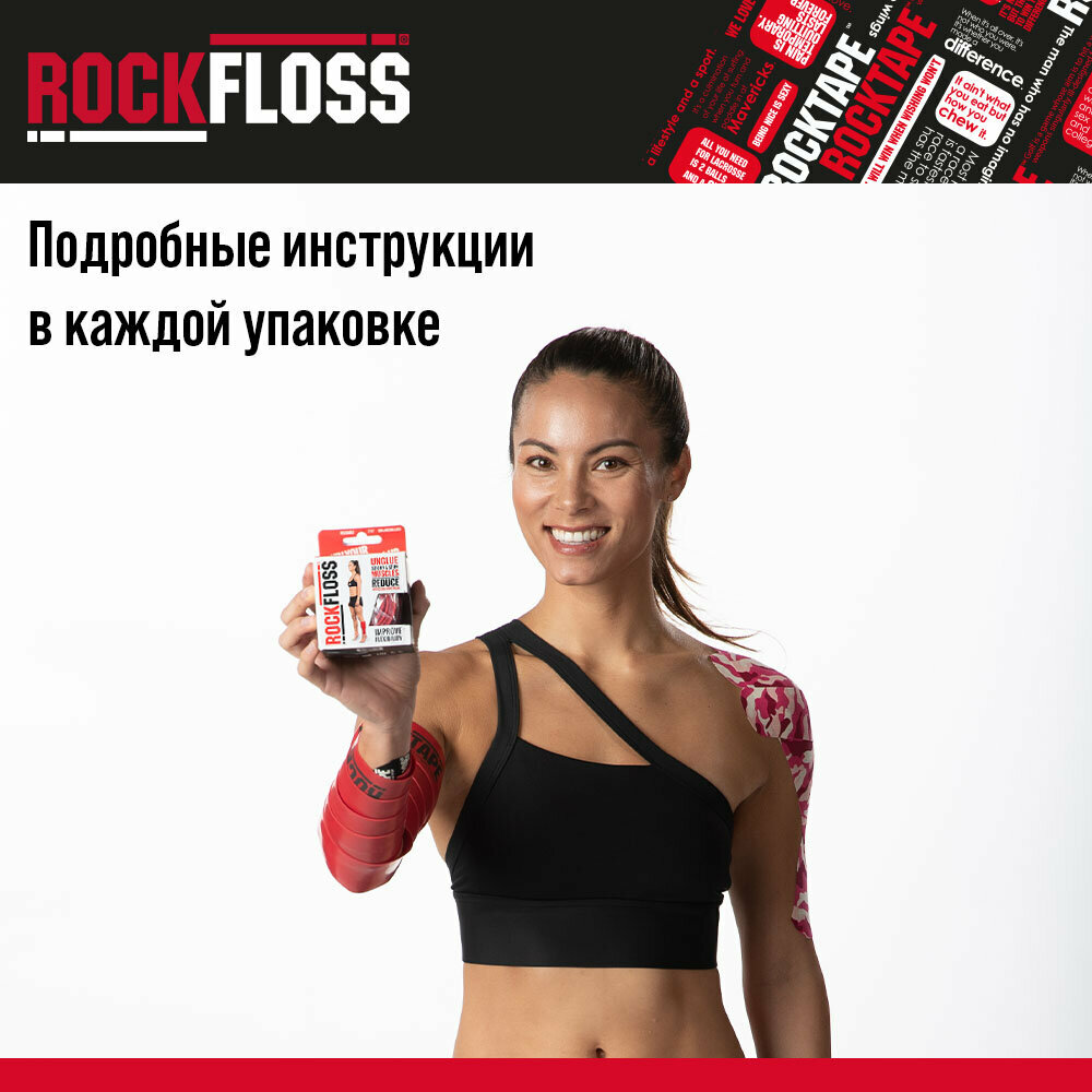 Эластичная лента Rocktape RockFloss, 5 см х 2,10 м, многоразовая — фото 1