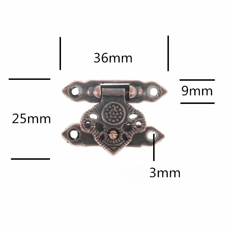 Замки для шкатулок 2 шт. 36х25 мм Red Bronze