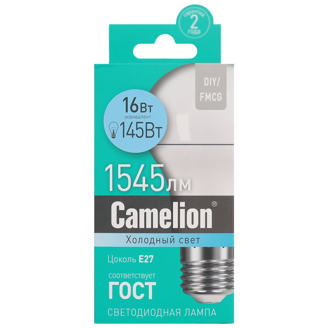 Camelion LED лампа 16 Вт E27 4000K A60 груша светодиодная для дома и офиса в помещениях