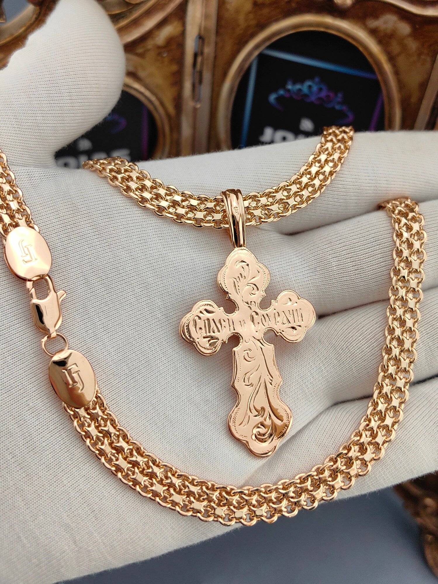 Комплект бижутерии FJ Fallon Jewelry: цепь, размер колье/цепочки 60 см, золотой — фото 1