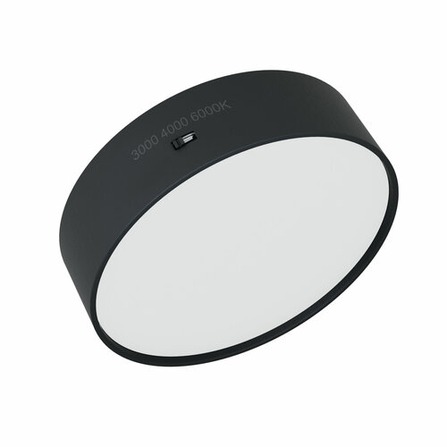 Накладной потолочный светодиодный светильник серии RONDO 12W 3000К/4000K/6000К черный | Ø113x30mm