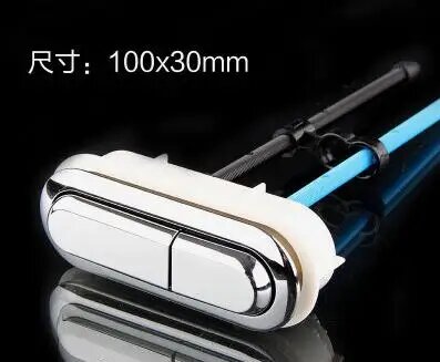 Хромированный пластик овальные двойные клавиши кнопка для унитаза 100X30 мм