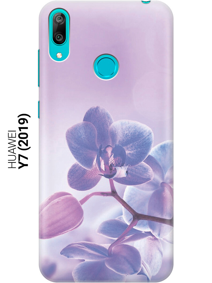 Силиконовый чехол на Huawei Y7 (2019), Хуавей У7 2019 с принтом "Лиловые орхидеи"