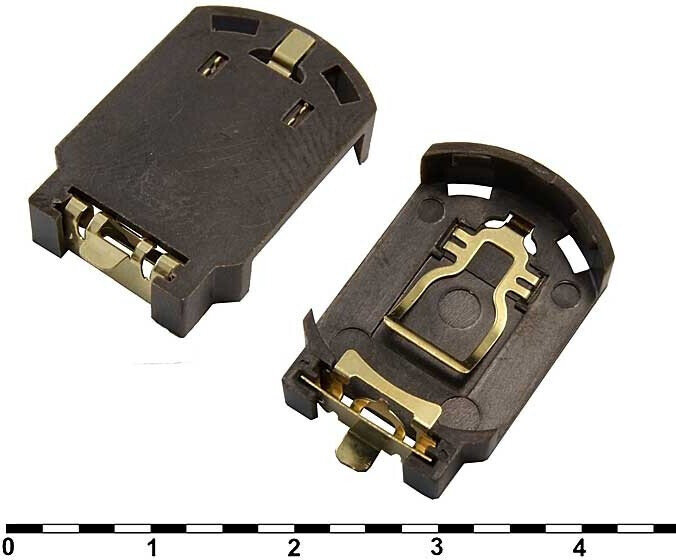 CH7410, открытый батарейный отсек на одну батарейку с креплением на плату CR2032x1 — фото 1