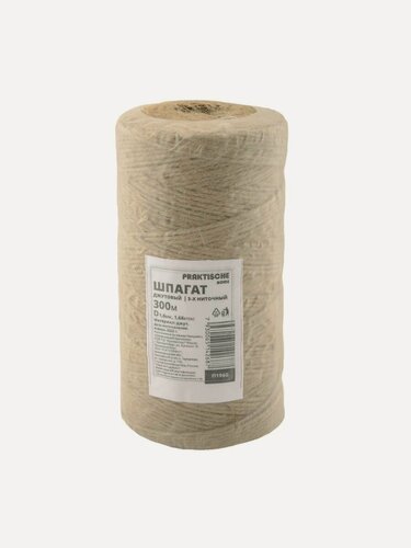 Изображение товара Шпагат джут 3-х ниточный 'Praktische Home' 300 м d 1,6 мм 1,68 ктекс 500 г