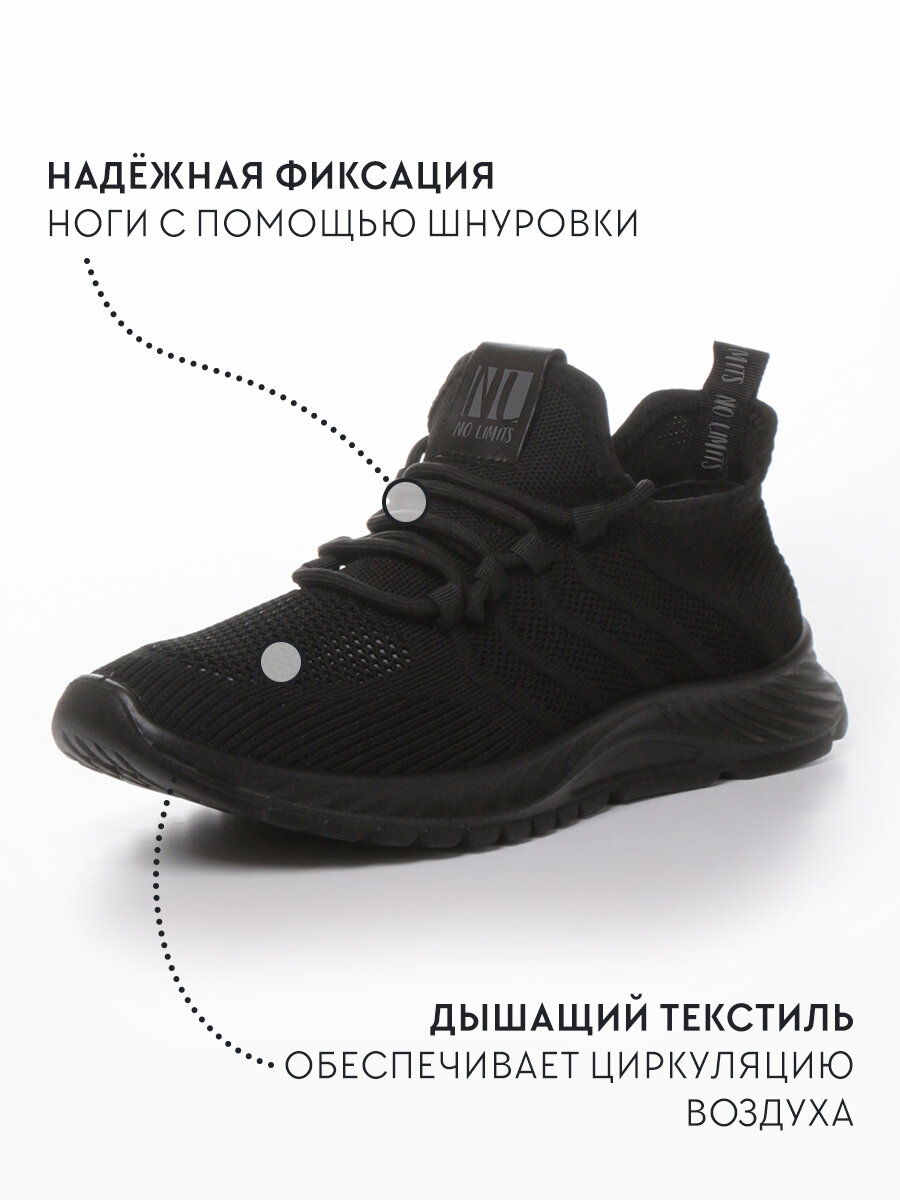 Кроссовки NO LIMITS, полнота G, размер 41, чёрный — фото 1
