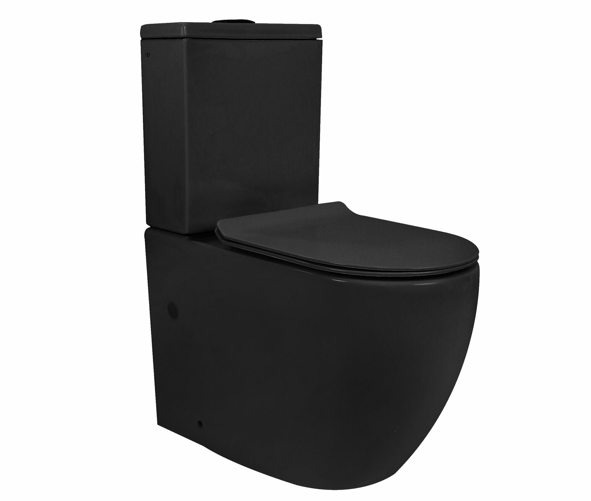 Унитаз Azario Corsa напольный безободковый в комплекте с бачком и сиденьем микролифт, цвет черный матовый (AZ-2062S-MB) [+1_ZS5]