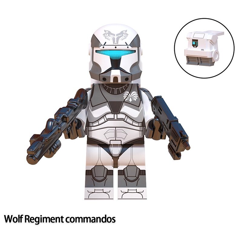 Набор пластиковых фигурок «Каскадёрский» серии Wm6128 из серии Clone Cavalry Wolf Team с тяжелой броней и экипажем для сборки