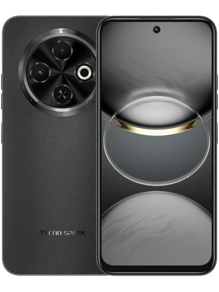 Смартфон Tecno Spark 30C 6ГБ/128ГБ, черный (kl5n 128+6 orbit black)